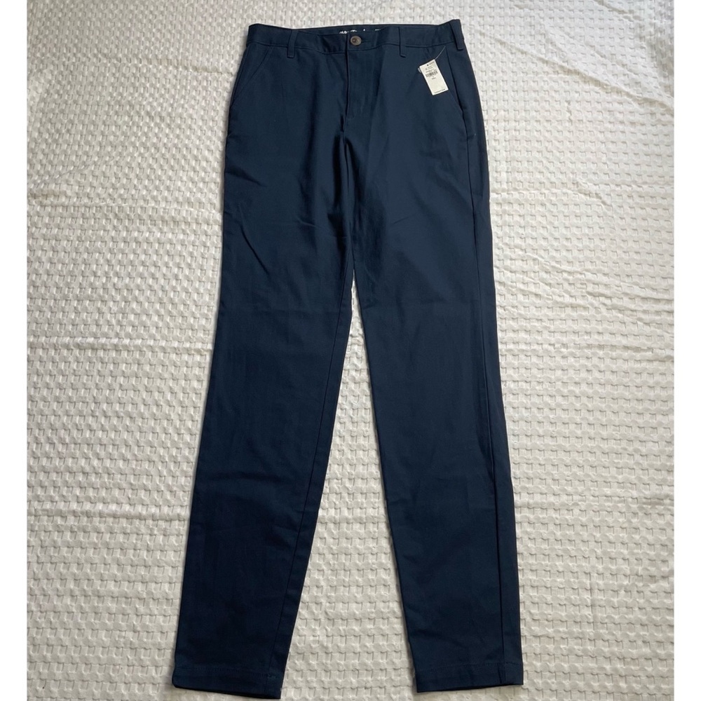 Old Navy Wow Skinny Chino Pants‎ 4 Tall Womens NWT Stretch Uniform Adj Waist